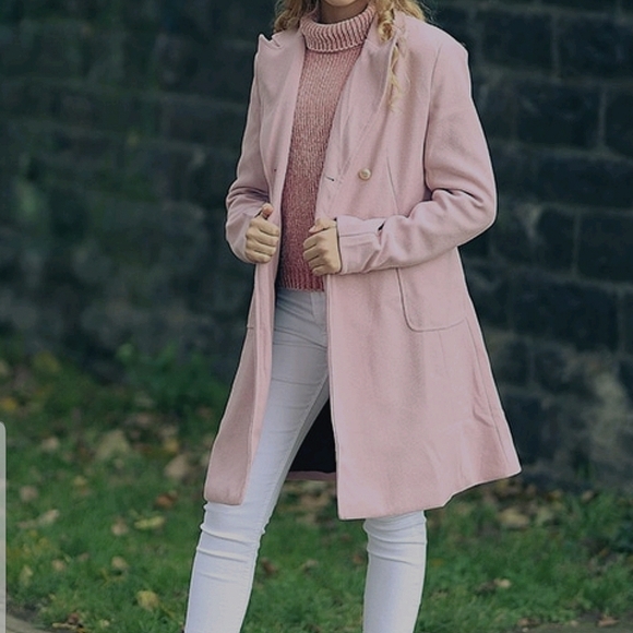 Button Front Trench Coat - PINK - Picture 7 of 8